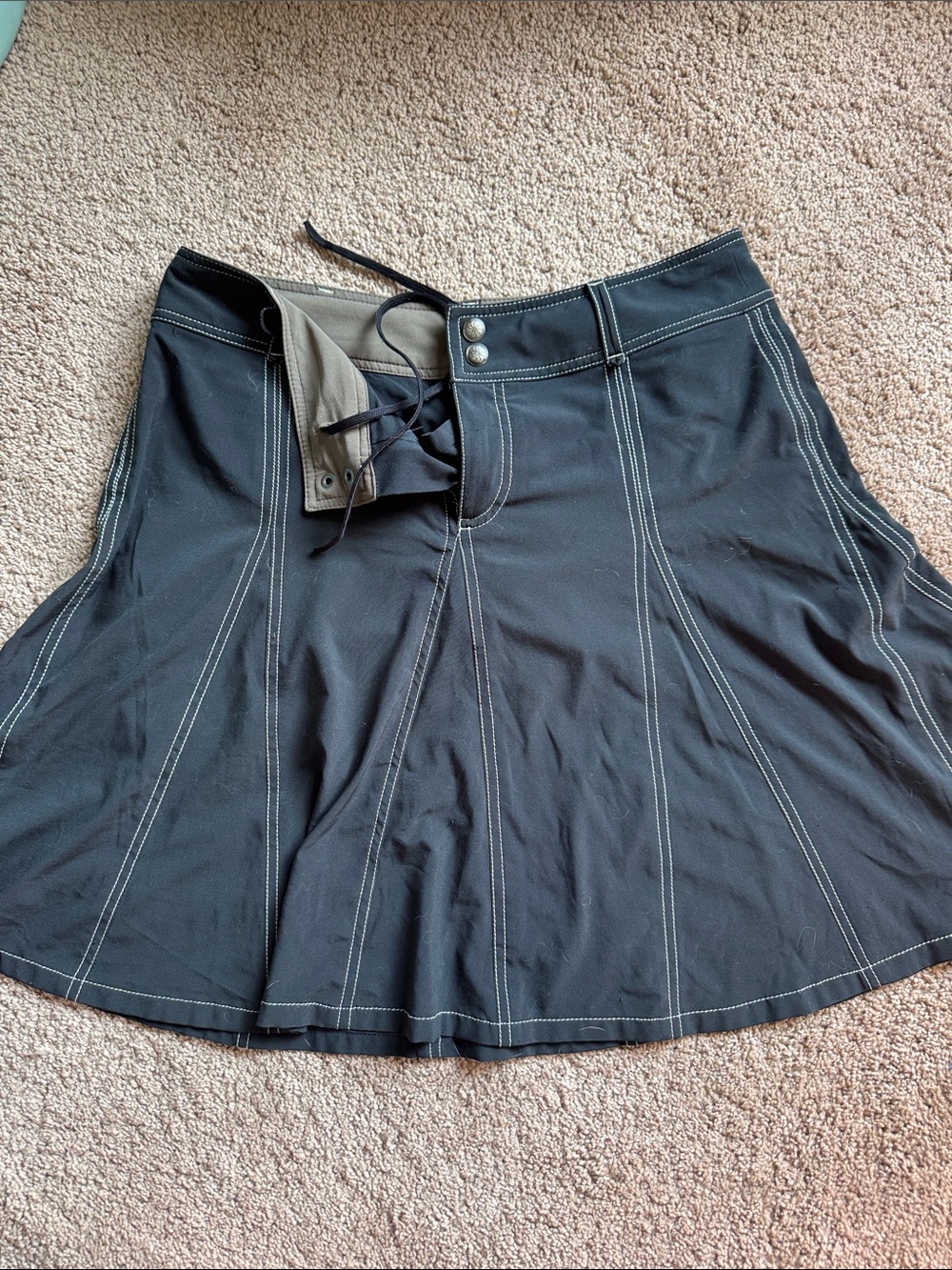 Athleta Black Skater Skirt with White Contrast Stitching